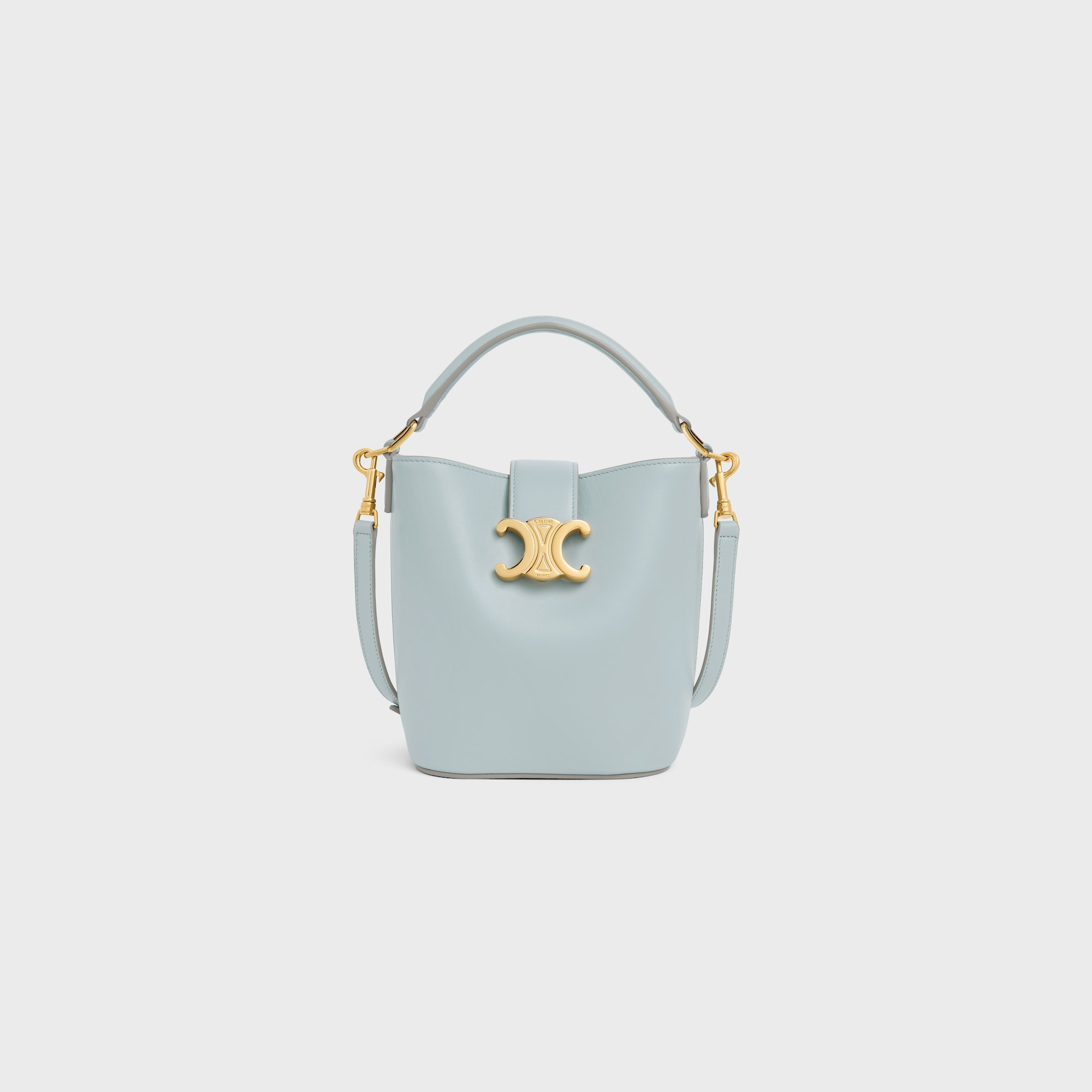 MINI BUCKET LOUISE IN SMOOTH CALFSKIN ICE BLUE - Image 1
